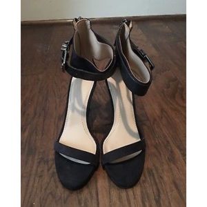 WOMEN'S ZARA TRAFALUC BLACK ANKLE STRAP HEELS